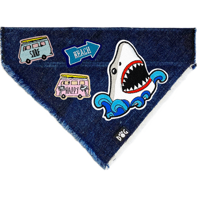 Shark Attack Denim Bandana