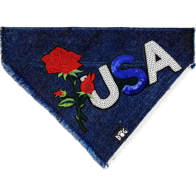 USA Rose Denim Bandana