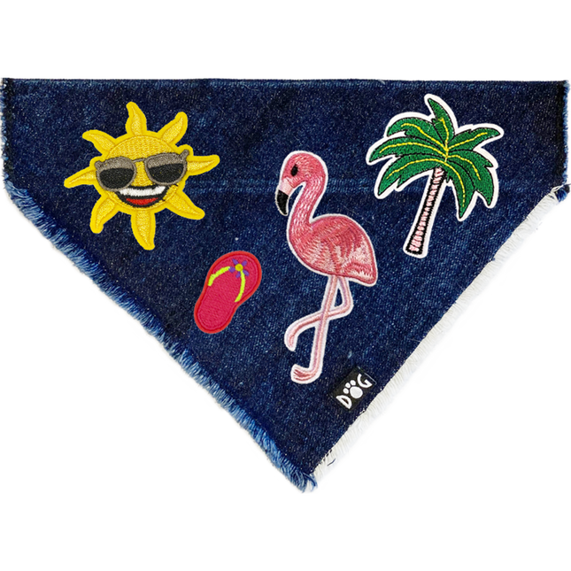 Flamingo Summer Denim Bandana