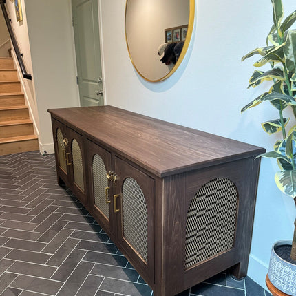 Mid Century Modern Raised Dog Crate Cabinet