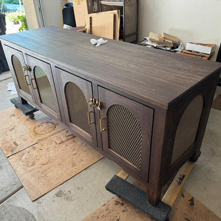 Mid Century Modern Raised Dog Crate Cabinet