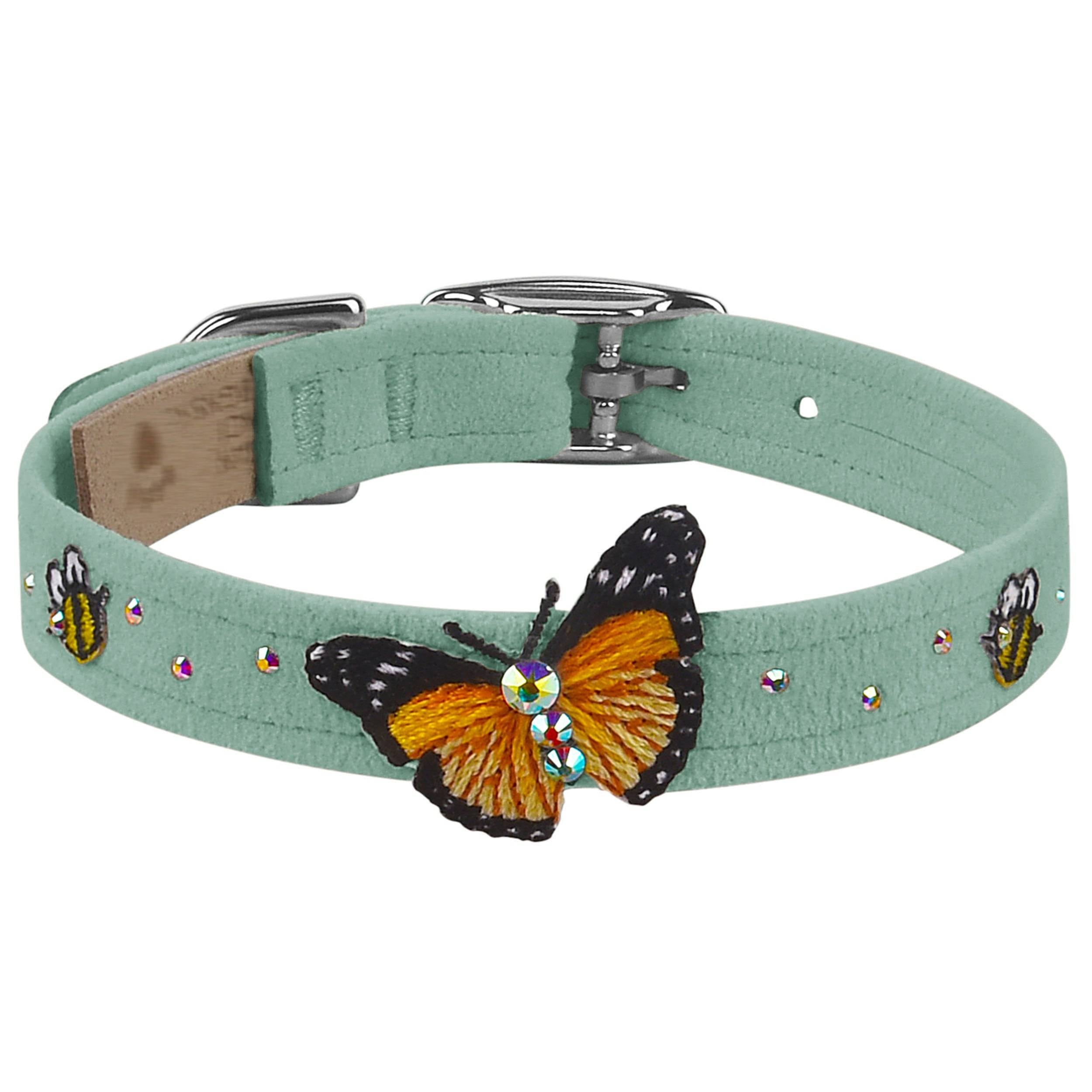 Embroidered Butterfly & Bees Collar Mint