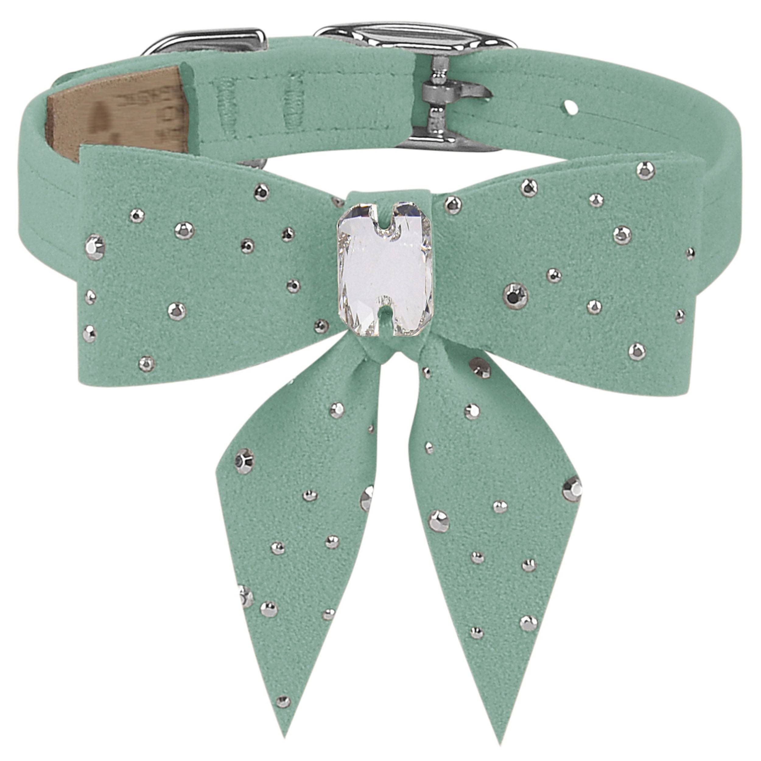 Silver Stardust Tail Bow Collar Mint