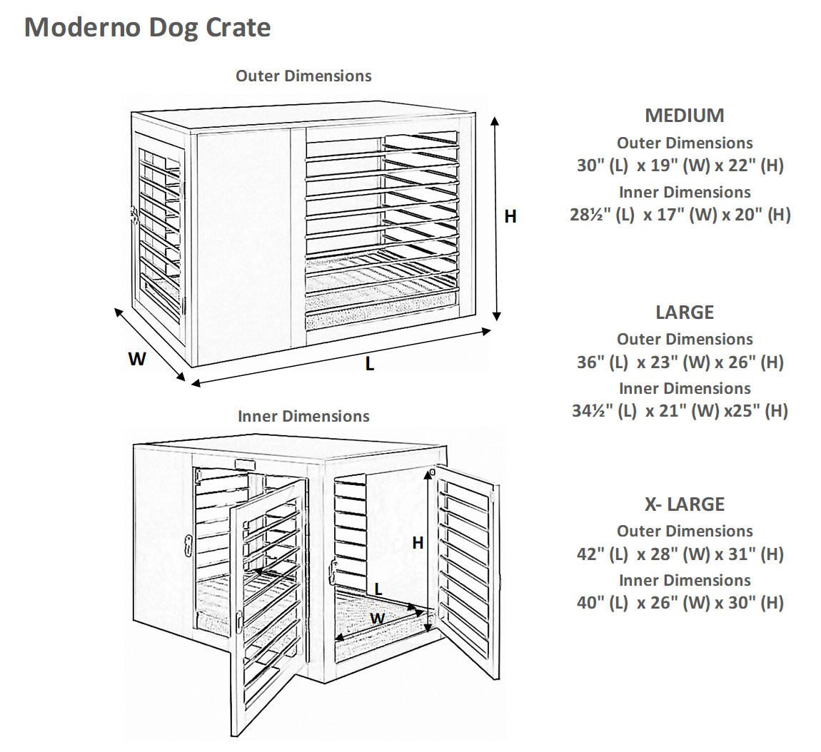 Moderno Dog Crate with Matching Feeder