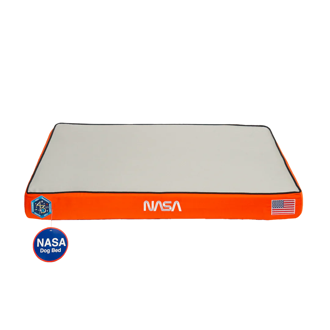 NASA Dog Bed in Astro Orange