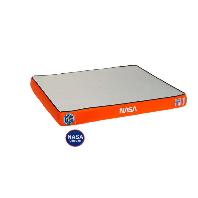 NASA Dog Bed in Astro Orange