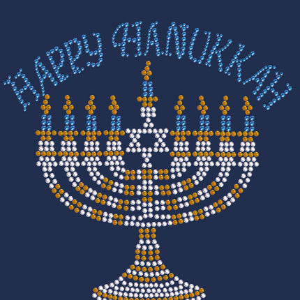 Menorah - Large (Blue, Silver, & Gold) - Women's T-shirt