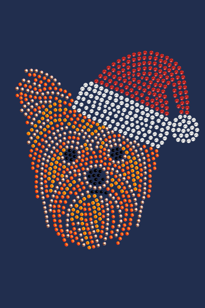 Yorkie Face 2 with Santa Hat - Bandana Navy