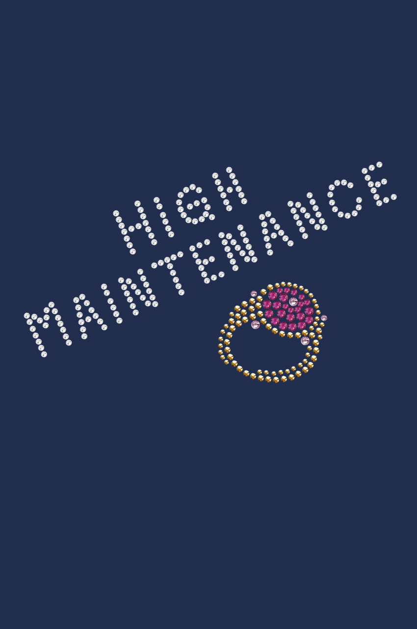 High Maintenance & Austrian crystal Fuchsia Ring - Bandanna Navy