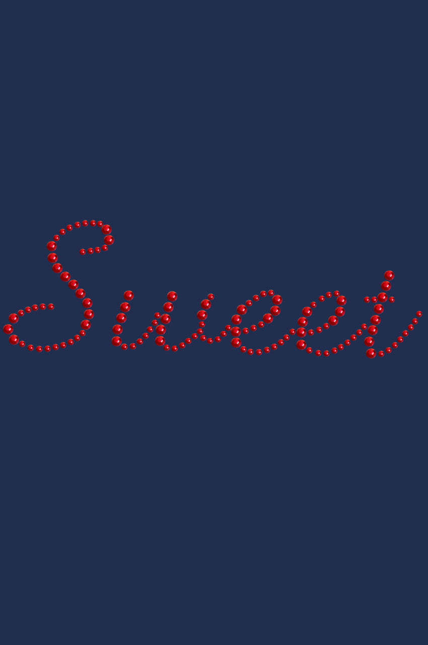 Sweet (Red Rhinestuds) - Bandanna Navy