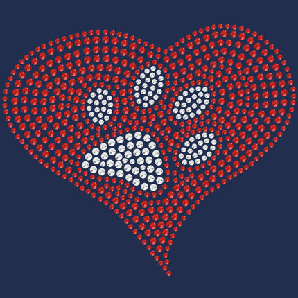 Red Heart with Paw 2 - Women's T-shirt