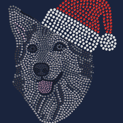 Husky/Tamaskan with Santa Hat - Women's Tee