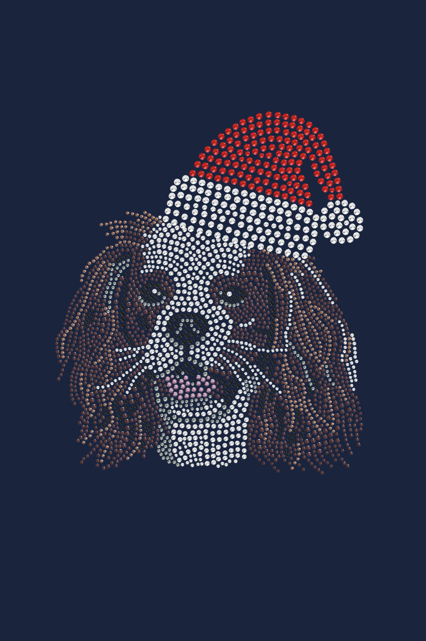 Cavalier King Charles Spaniel with Santa Hat - Bandana Navy