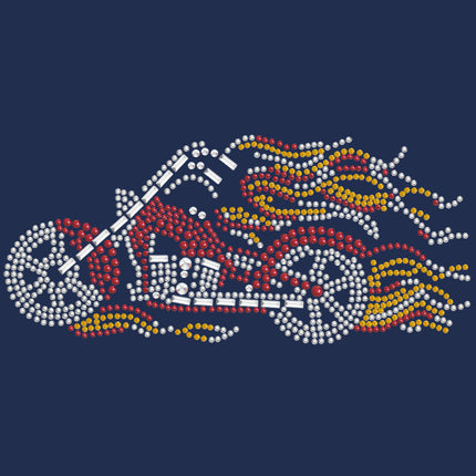 Motorcycle - Red with Flames - Women's T-shirt