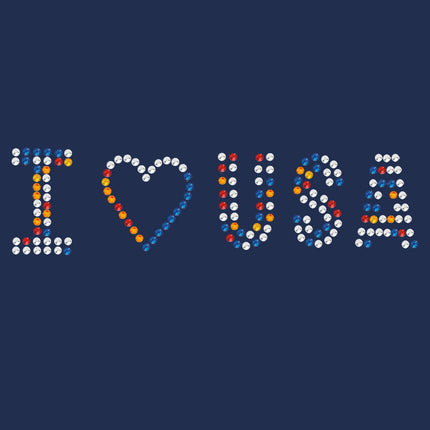 I Love USA (Multicolor Rhinestones) Bandanna