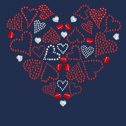 Red Heart with Hearts - Womwn's Tee