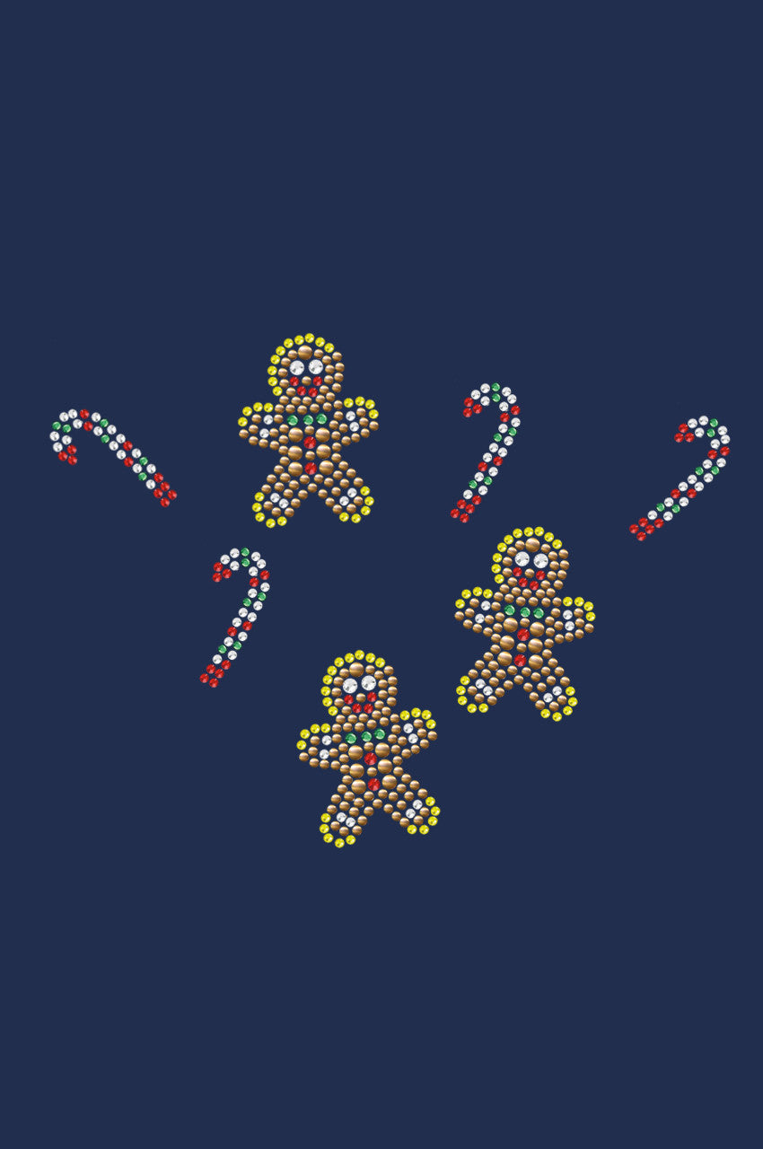 Gingerbread Men & Candy Canes - Bandana Navy