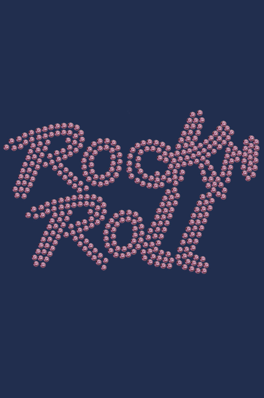 Rock n Roll (Pink Rhinestuds) - Bandanna Navy