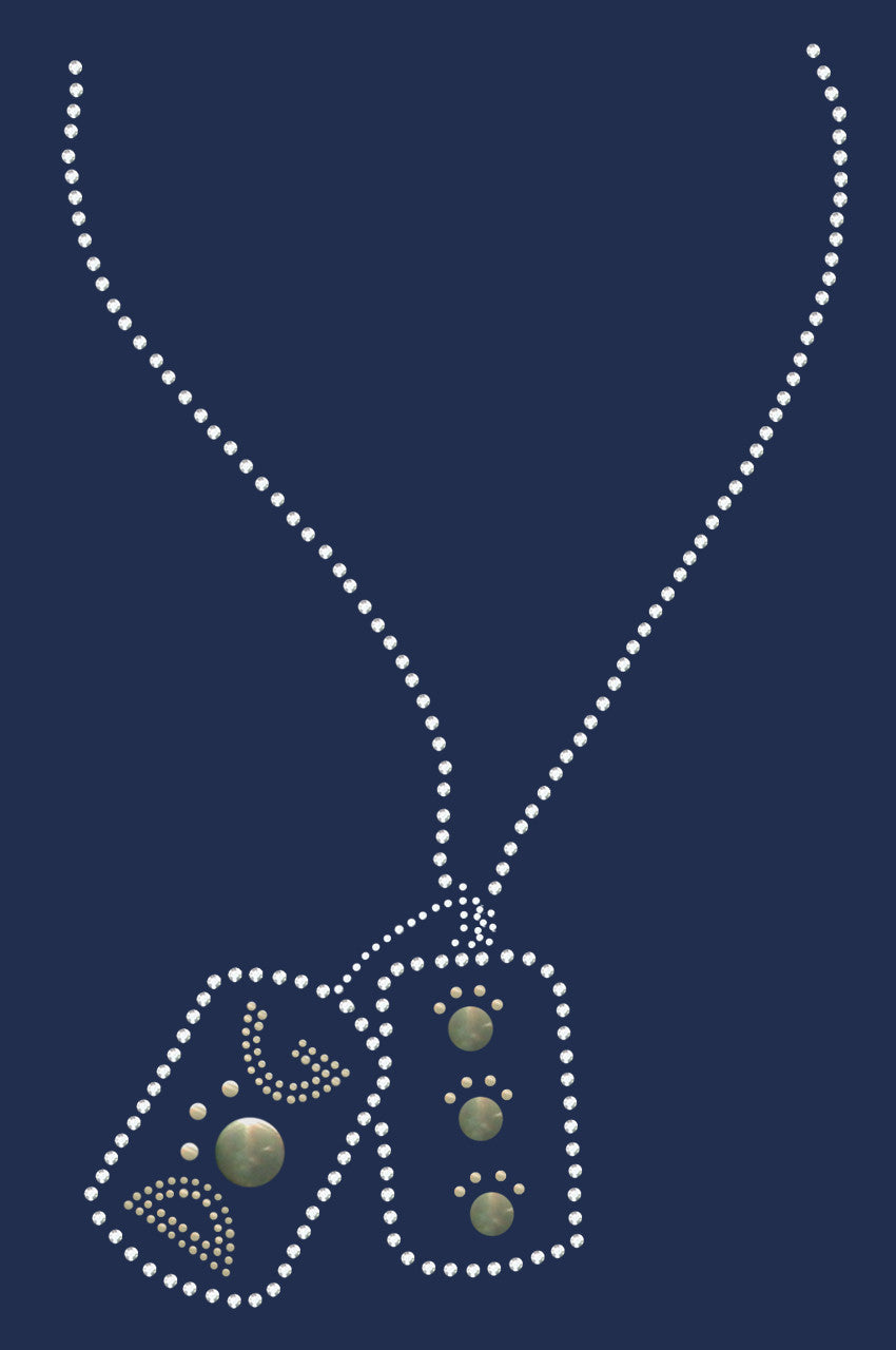 Dog Tag Necklace 1- Women's T-shirt Navy