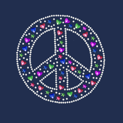 Peace Sign with Stars & Hearts - Women's T-shirt