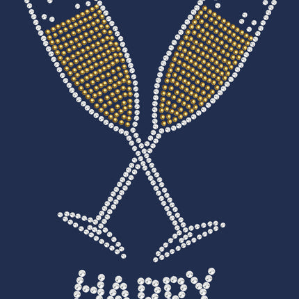 Happy New Year Champagne Glasses - Bandanna