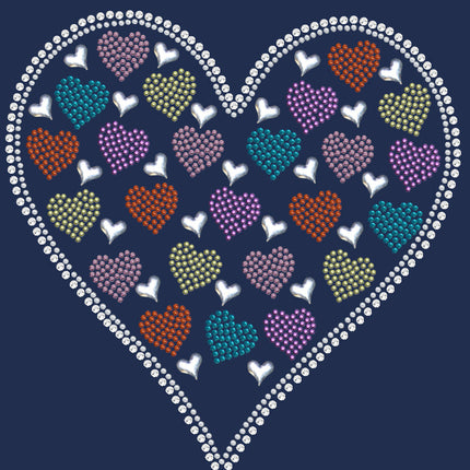 Heart with Multicolor Rhinestud Hearts Bandanna