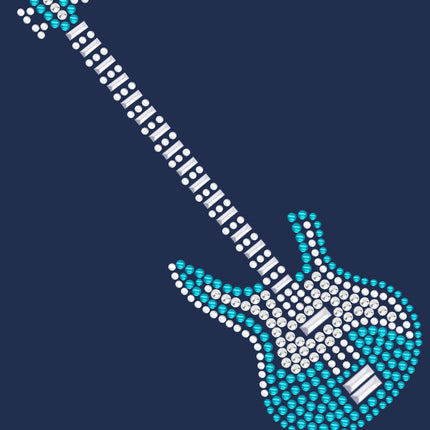 Guitar (Blue Austrian crystal) - Women's T-shirt