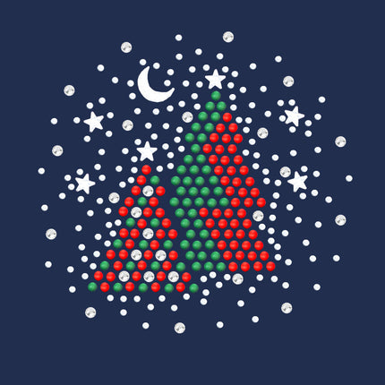 Red & Green Christmas Trees with Austrian crystal Snowflakes - Women's T-shirt