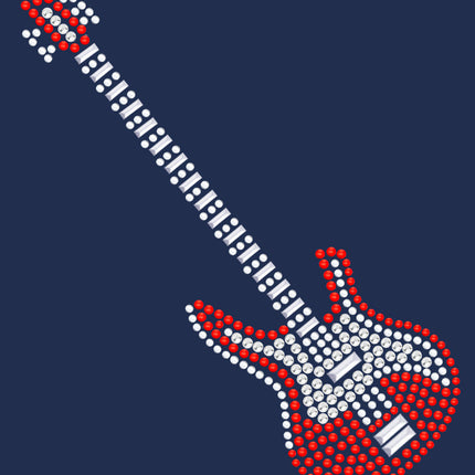 Guitar (Red Austrian crystal) - Women's T-shirt