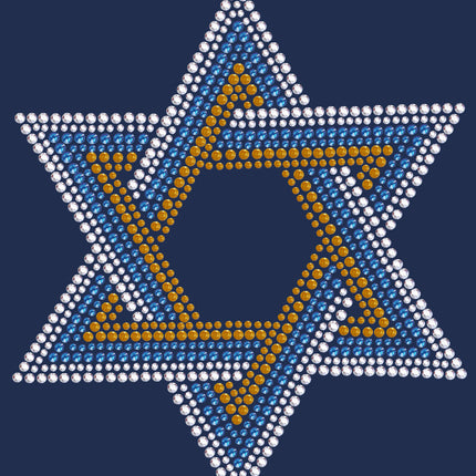 Star of David - Large (Blue, Silver, & Gold) - Women's T-shirt