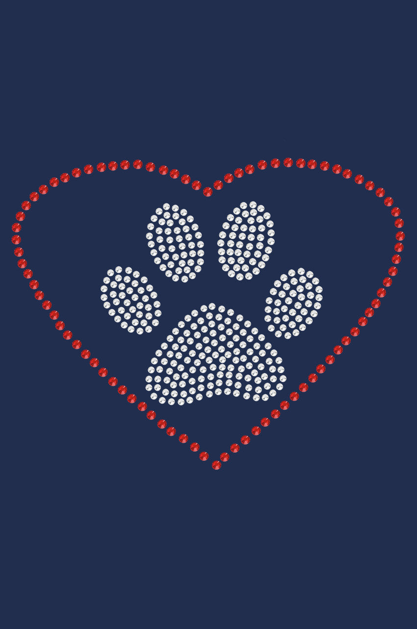 Heart with Paw bandana Navy