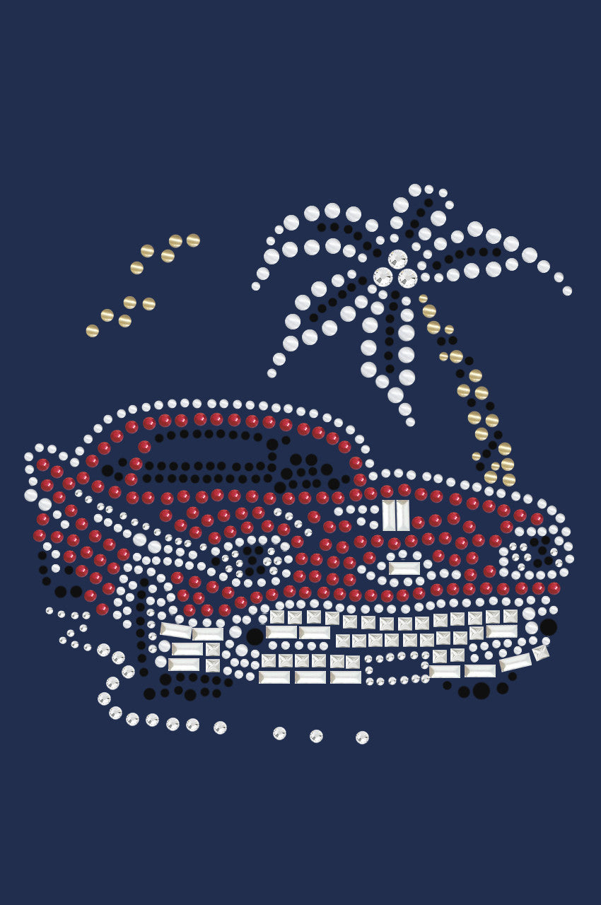 Car with Palm Tree (Red) - Bandanas Navy