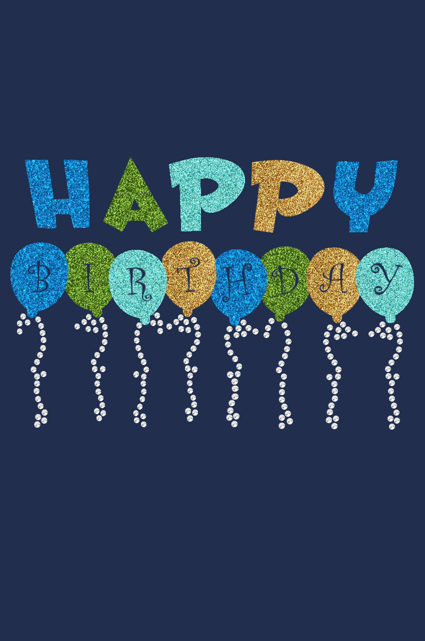 Happy Birthday Balloons (Blue) - Women's T-shirt