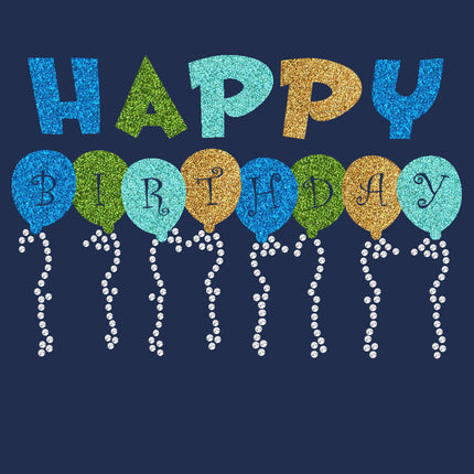 Happy Birthday Balloons (Blue) - Women's T-shirt