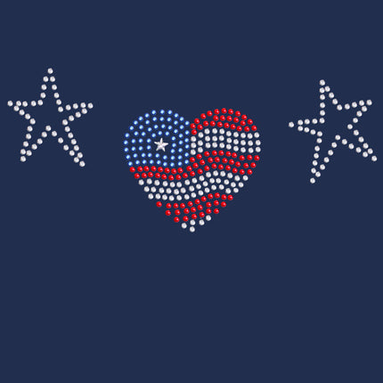 Patriotic Heart with Stars - Women's T-shirt