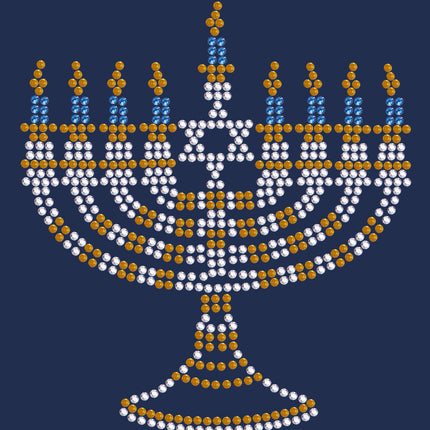 Menorah - Small (Blue, Silver, & Gold) - Women's T-shirt