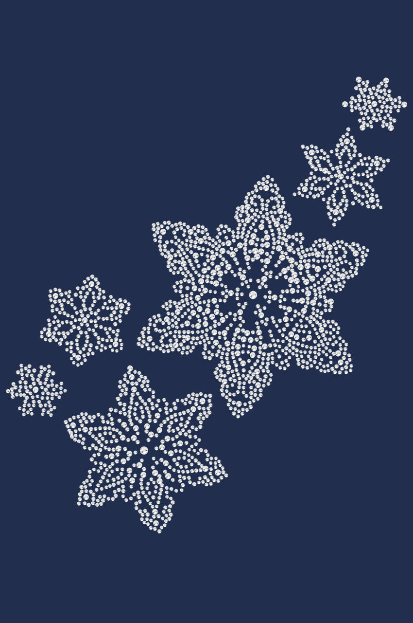 Rhinestone Snowflakes - Bandana Navy