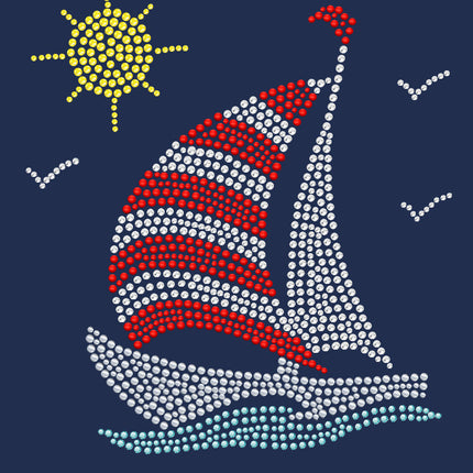 Sailboat (Rhinestone & Nailhead) - Women's T-shirt