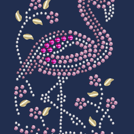 Pink Flamingo with Nailhead Flowers - Women's T-shirt