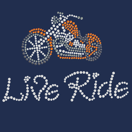 Live - Ride - Orange Motorcycle - Women's T-shirt