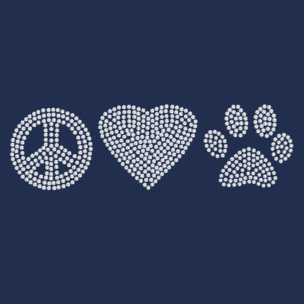 Peace, Love Paw (Rhinestone) - Women's T-shirt