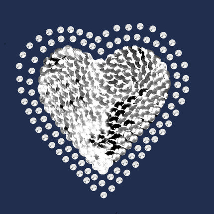 Sequin Silver Heart - Women's T-shirt