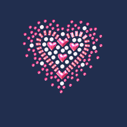 Pink Austrian crystal Heart - Women's T-shirt