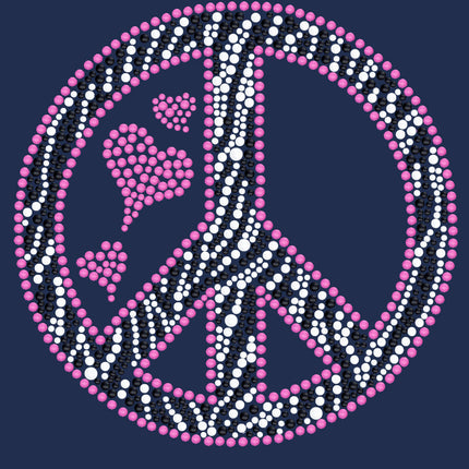 Peace Sign (Pink & Zebra Print) - Women's T-shirt