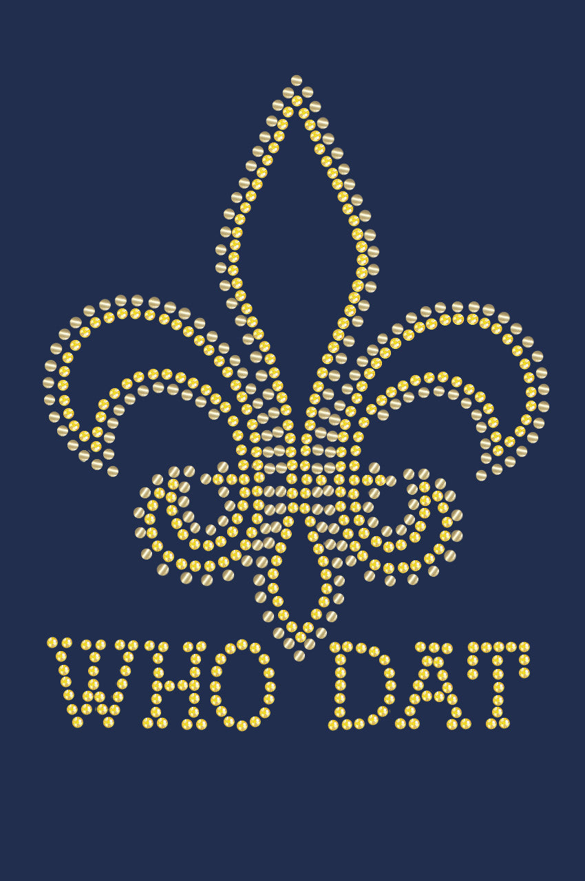 Fleur de Lis with Who Dat - Bandanna Navy