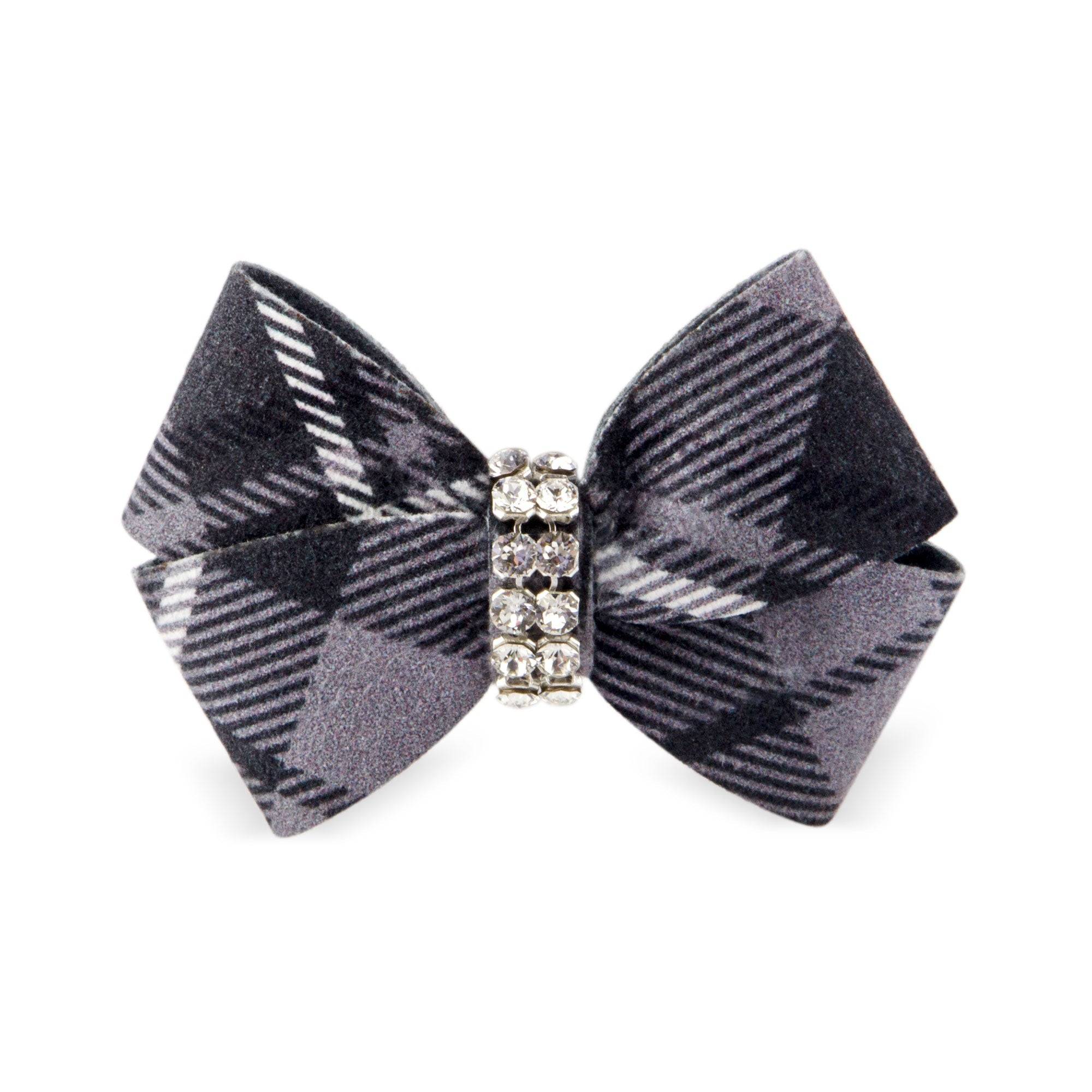 Scotty Nouveau Bow Hair Bow Charcoal Plaid