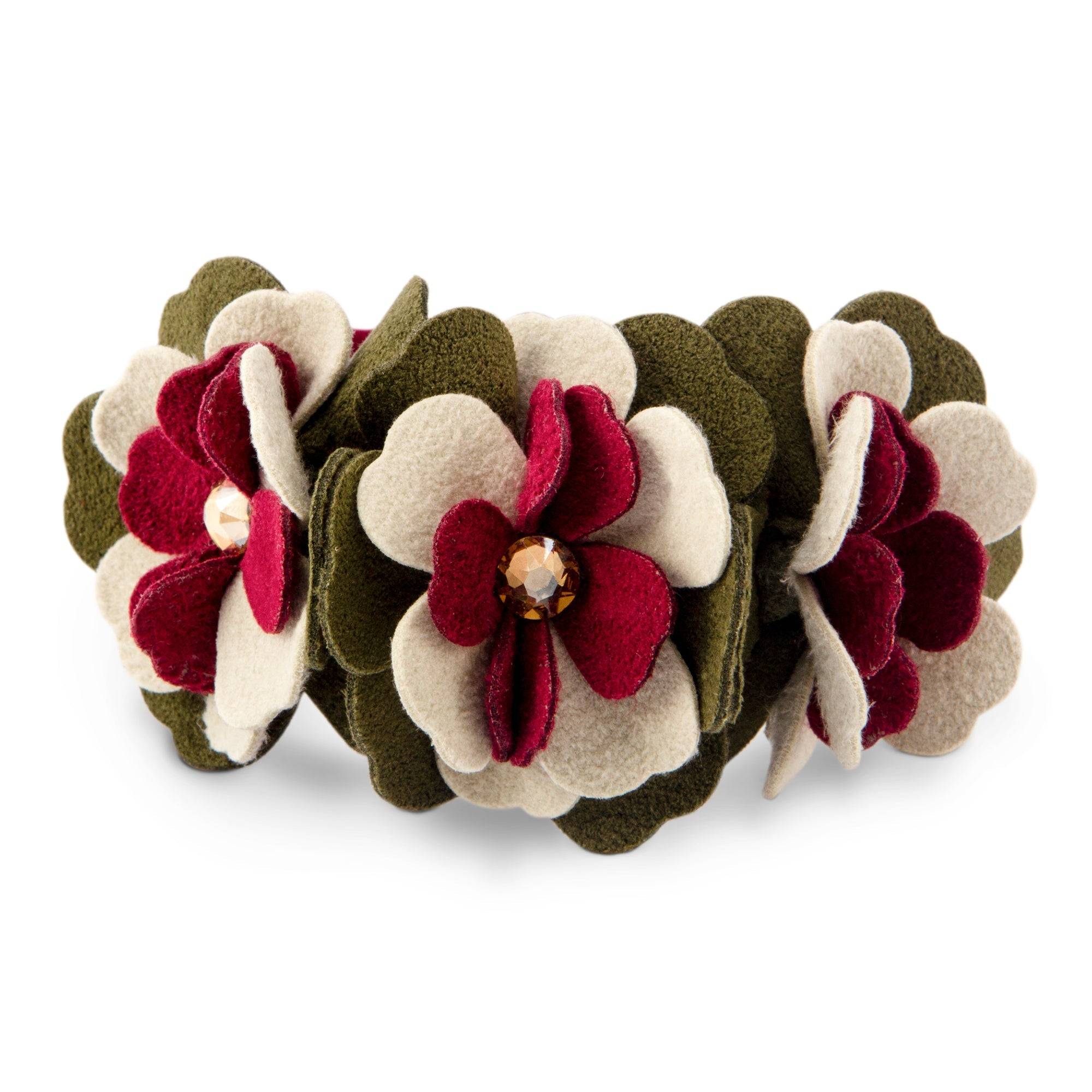 Falling Leaves Flower Collar Burgundy