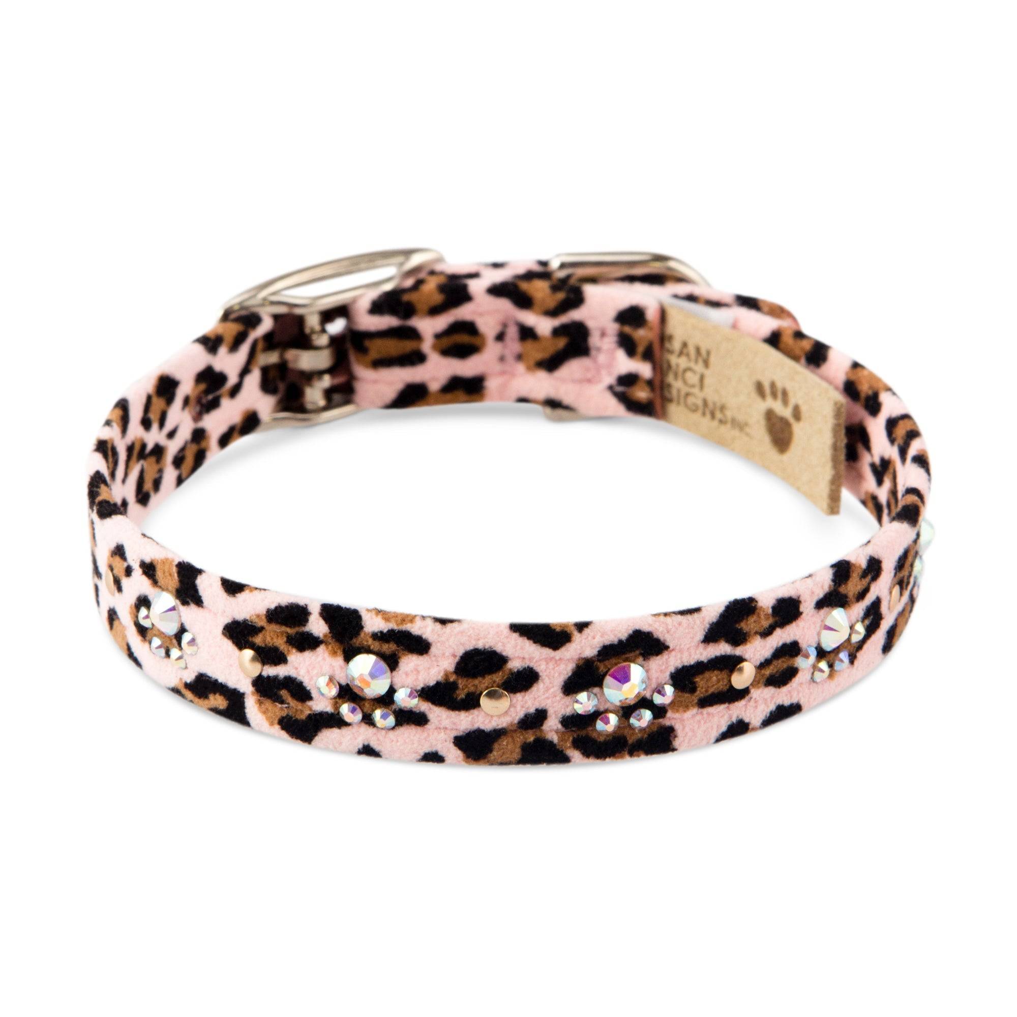 Cheetah Couture Crystal Paws Collar Pink Cheetah