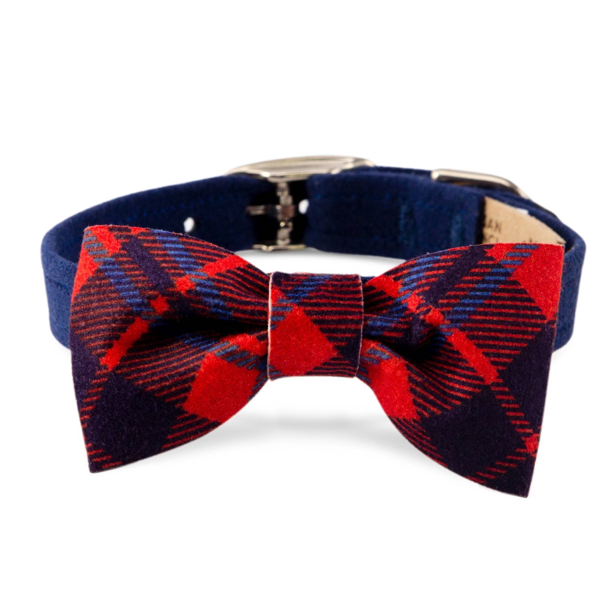 Scotty Chestnut Plaid Bow Tie Collar Indigo