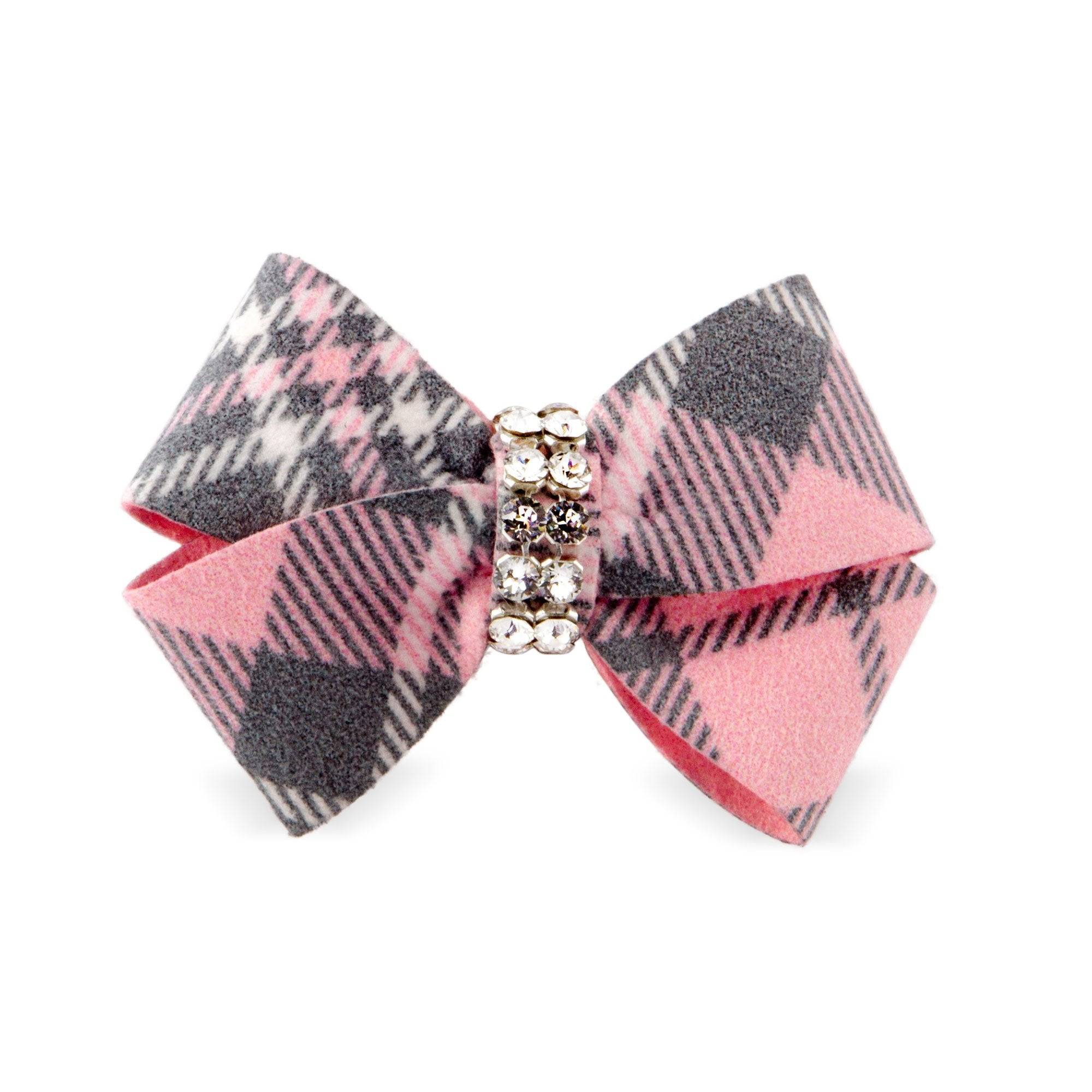 Scotty Nouveau Bow Hair Bow Puppy Pink Plaid